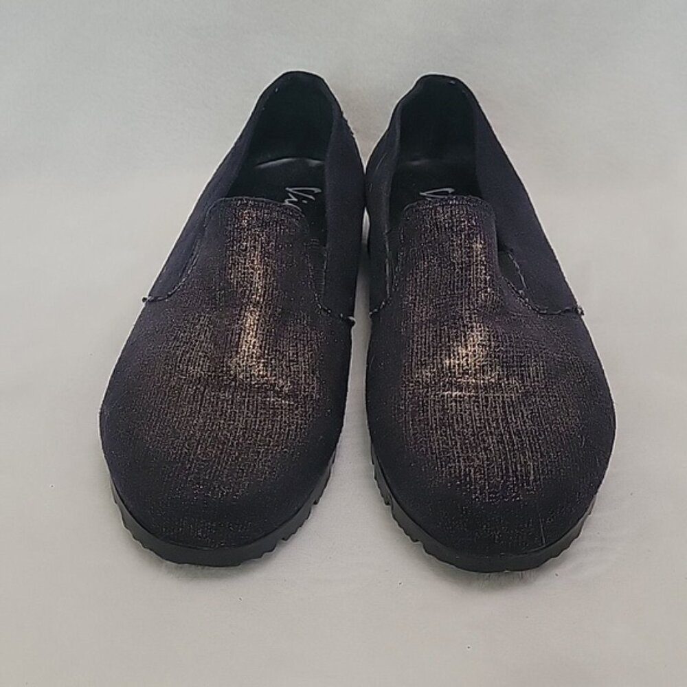Vic Matie Black With Gold Overlay Flats Size 7.5